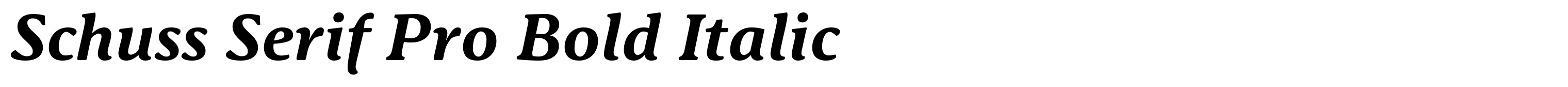 Schuss Serif Pro Bold Italic