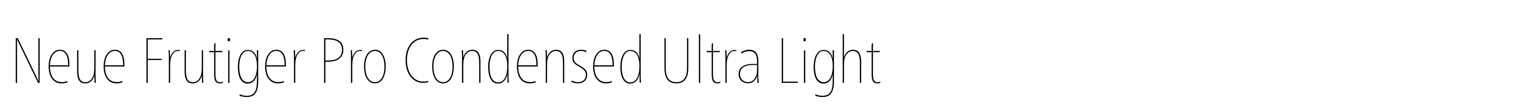 Neue Frutiger Pro Condensed Ultra Light