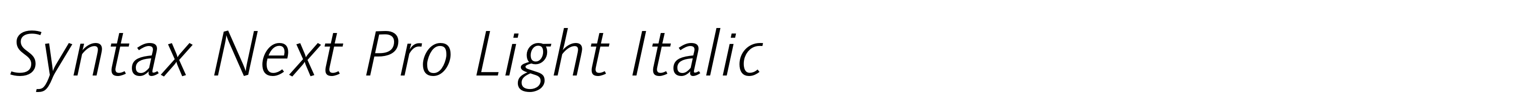 Syntax Next Pro Light Italic