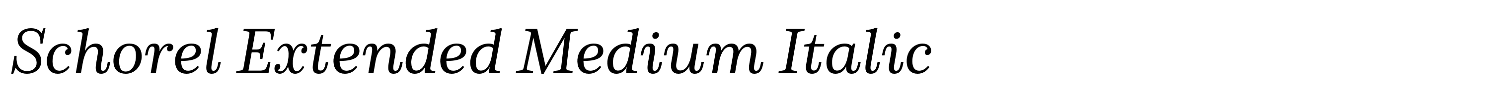 Schorel Extended Medium Italic