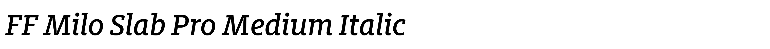 FF Milo Slab Pro Medium Italic
