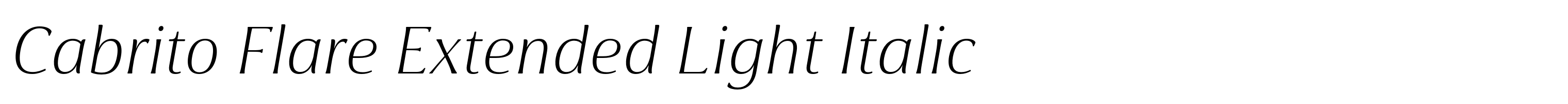 Cabrito Flare Extended Light Italic