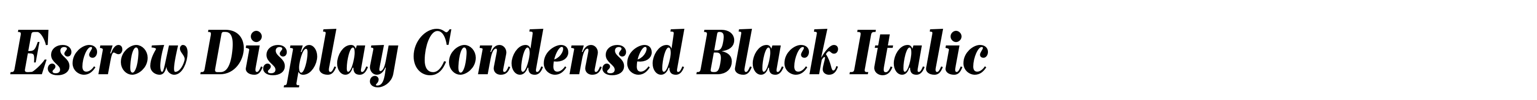 Escrow Display Condensed Black Italic