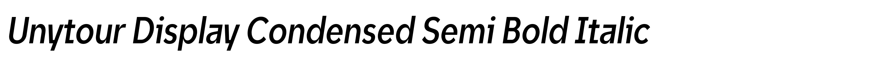 Unytour Display Condensed Semi Bold Italic