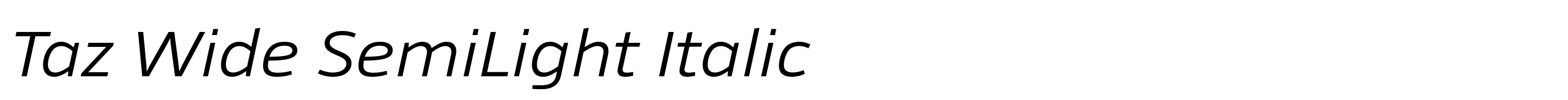 Taz Wide SemiLight Italic