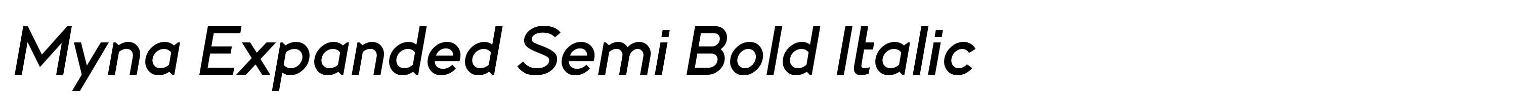 Myna Expanded Semi Bold Italic