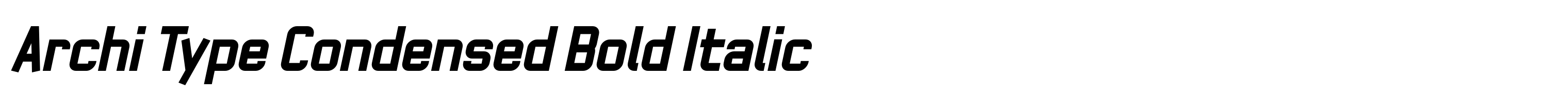 Archi Type Condensed Bold Italic