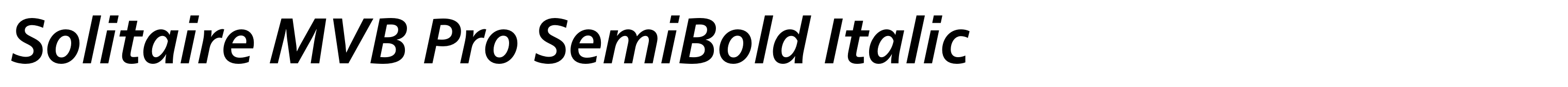 Solitaire MVB Pro SemiBold Italic