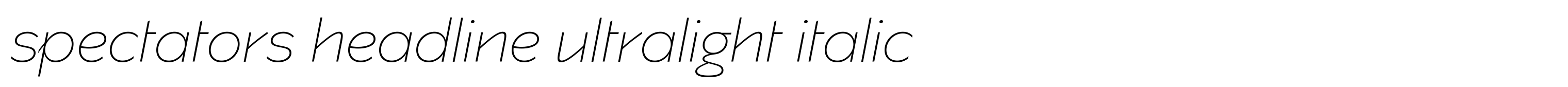 Spectators Headline UltraLight Italic