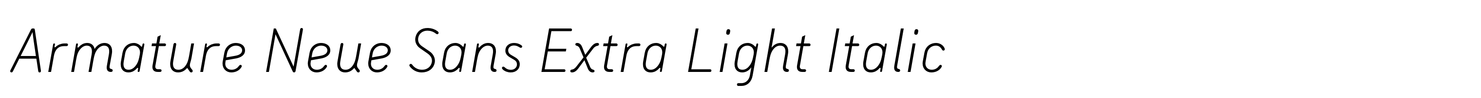 Armature Neue Sans Extra Light Italic