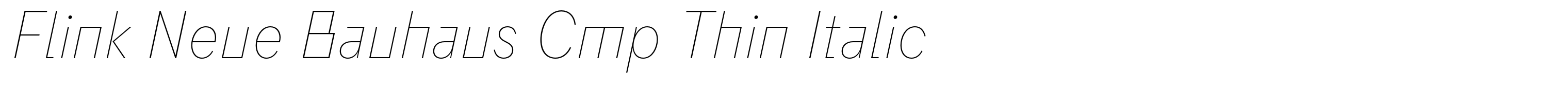Flink Neue Bauhaus Cmp Thin Italic