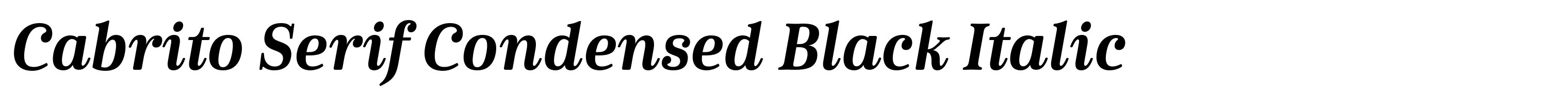 Cabrito Serif Condensed Black Italic
