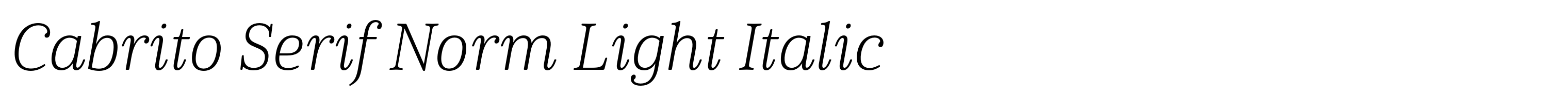 Cabrito Serif Norm Light Italic