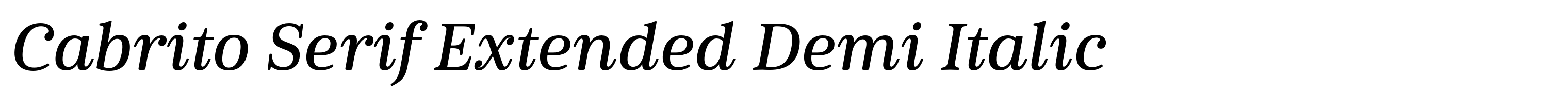 Cabrito Serif Extended Demi Italic