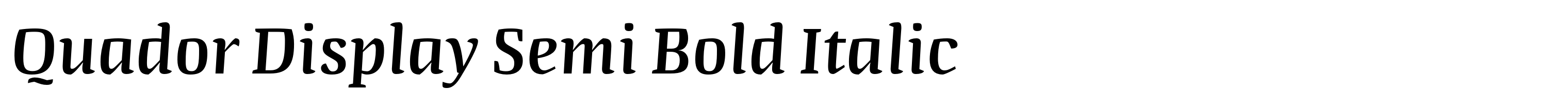Quador Display Semi Bold Italic