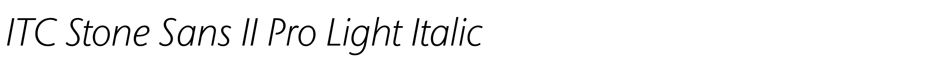 ITC Stone Sans II Pro Light Italic