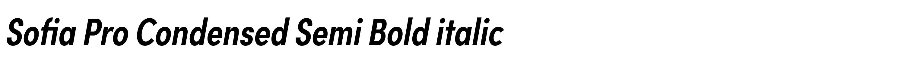 Sofia Pro Condensed Semi Bold italic