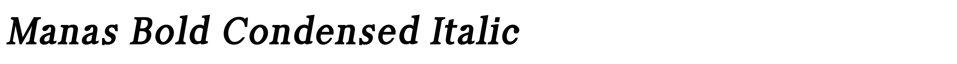 Manas Bold Condensed Italic