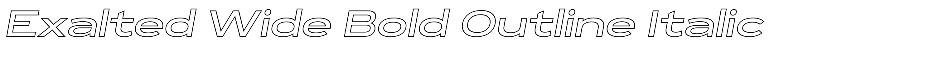 Exalted Wide Bold Outline Italic