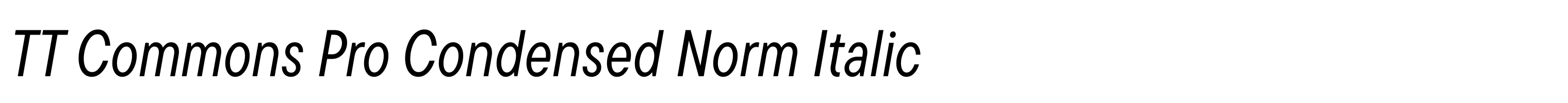 TT Commons Pro Condensed Norm Italic