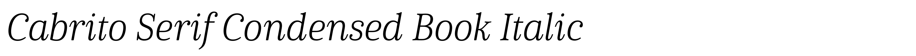 Cabrito Serif Condensed Book Italic