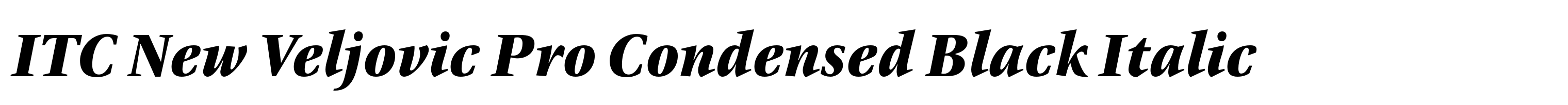 ITC New Veljovic Pro Condensed Black Italic