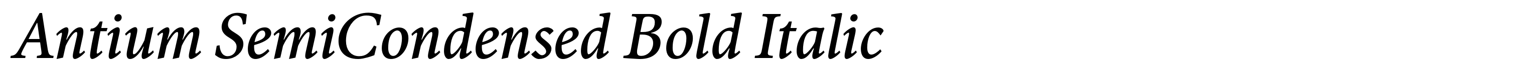 Antium SemiCondensed Bold Italic