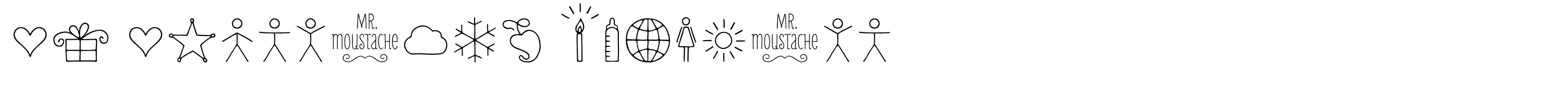 Mr Moustache Dingbats