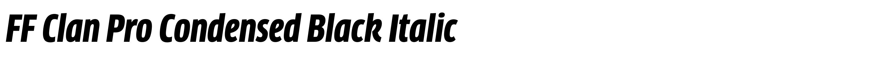 FF Clan Pro Condensed Black Italic