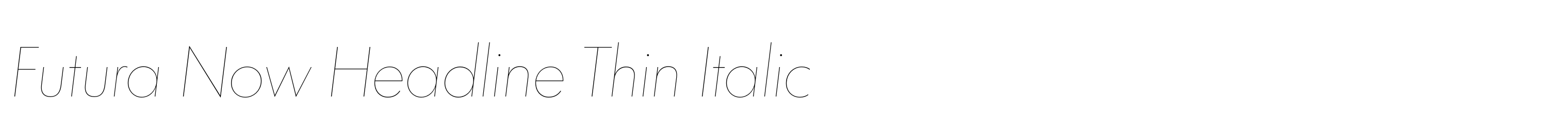 Futura Now Headline Thin Italic