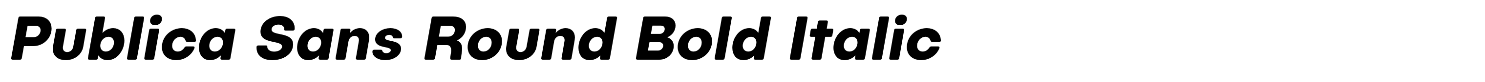 Publica Sans Round Bold Italic