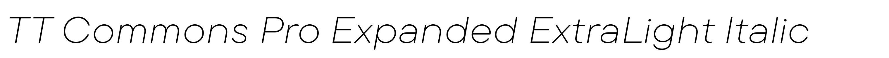 TT Commons Pro Expanded ExtraLight Italic