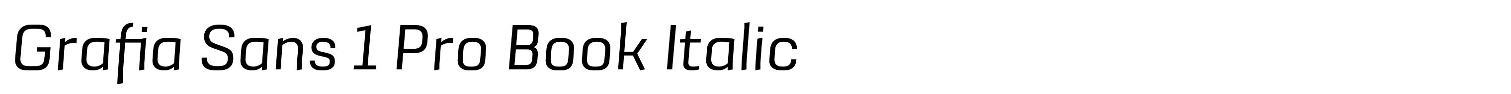Grafia Sans 1 Pro Book Italic