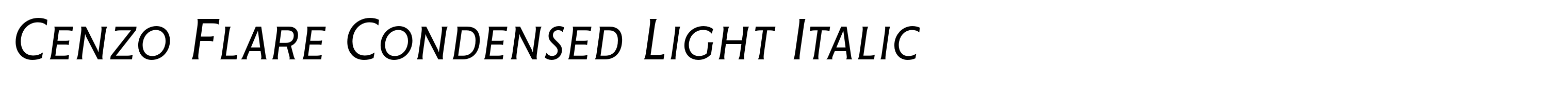 Cenzo Flare Condensed Light Italic