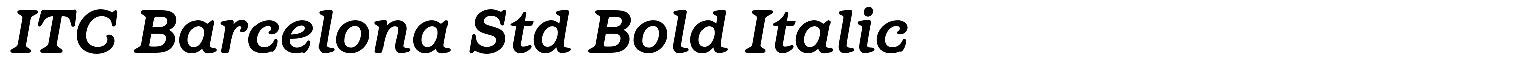 ITC Barcelona Std Bold Italic