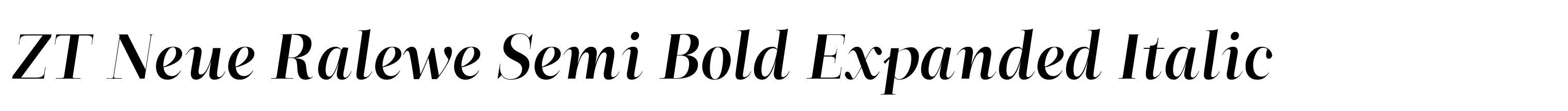 ZT Neue Ralewe Semi Bold Expanded Italic