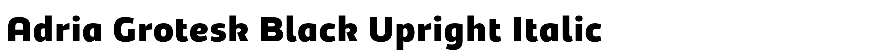 Adria Grotesk Black Upright Italic