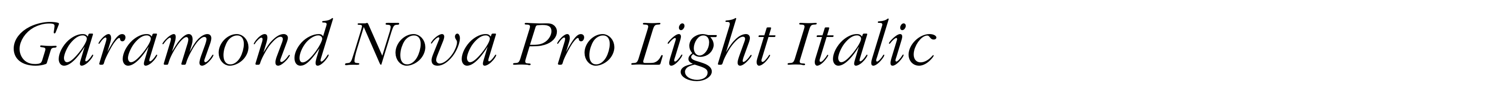 Garamond Nova Pro Light Italic