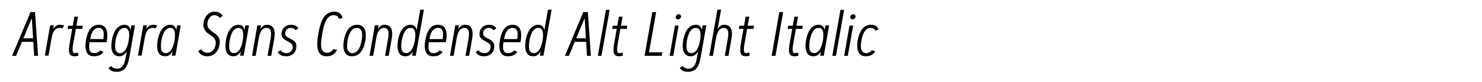 Artegra Sans Condensed Alt Light Italic
