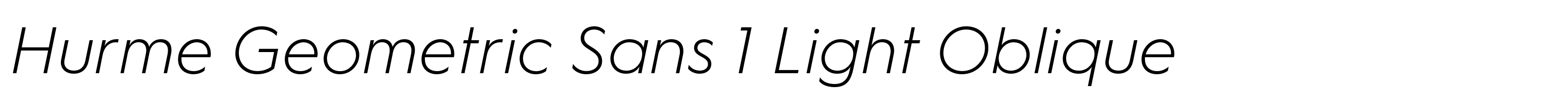 Hurme Geometric Sans 1 Light Oblique