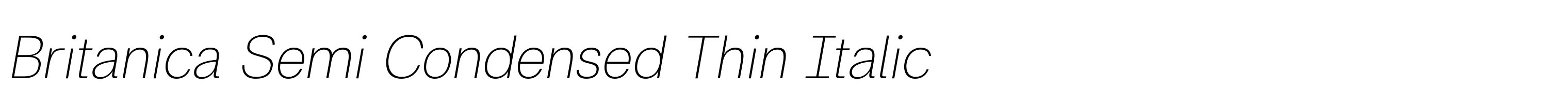 Britanica Semi Condensed Thin Italic