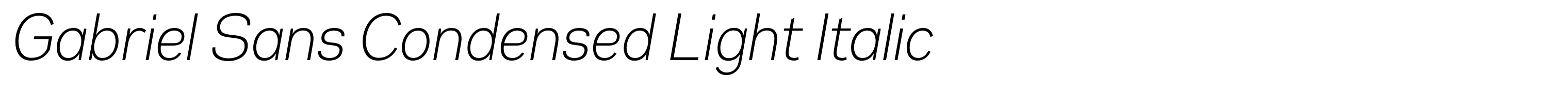Gabriel Sans Condensed Light Italic