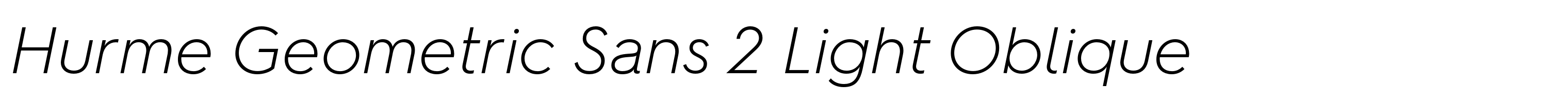 Hurme Geometric Sans 2 Light Oblique