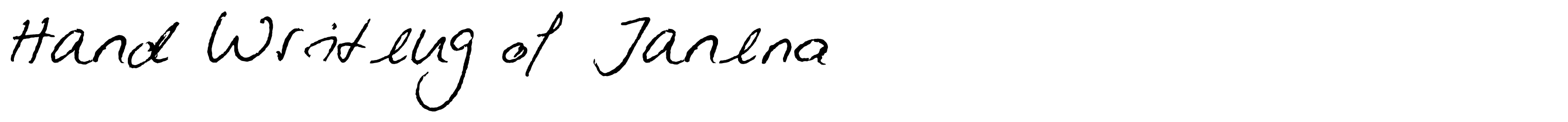 Hand Writing of Janina
