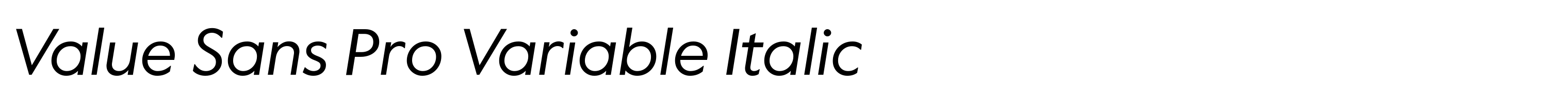 Value Sans Pro Variable Italic