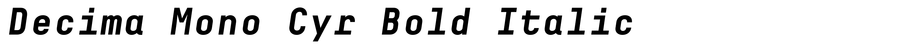 Decima Mono Cyr Bold Italic