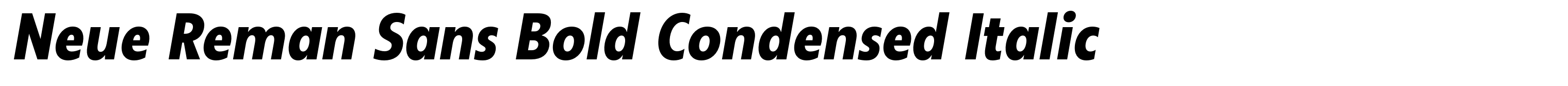 Neue Reman Sans Bold Condensed Italic