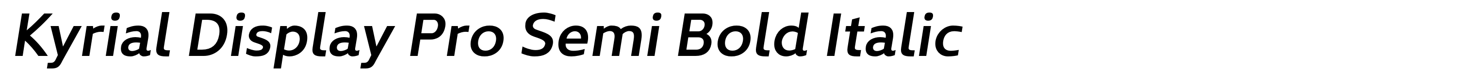 Kyrial Display Pro Semi Bold Italic
