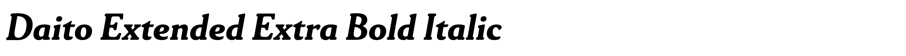 Daito Extended Extra Bold Italic