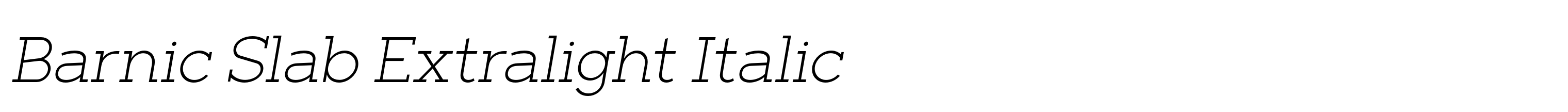 Barnic Slab Extralight Italic